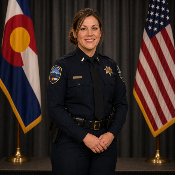 Photo of newly promoted Ohio police lieutenant