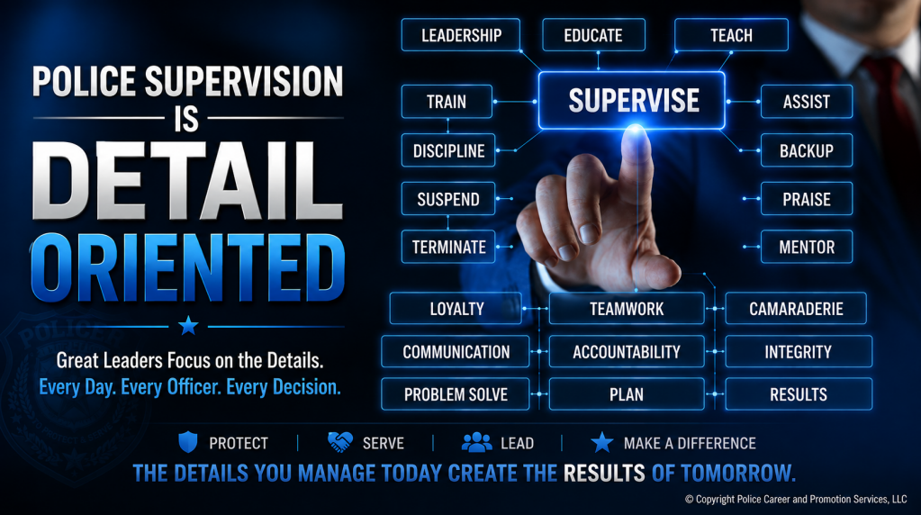 graphic showing what is meant by attention to detail in law enforcement leadership